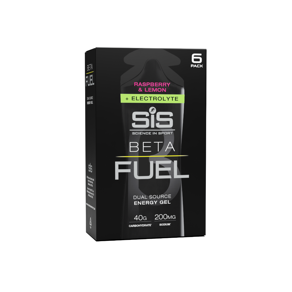 BETA Fuel + Electrolyte Gels 60ml - 6 Pack - Raspberry & Lemon
